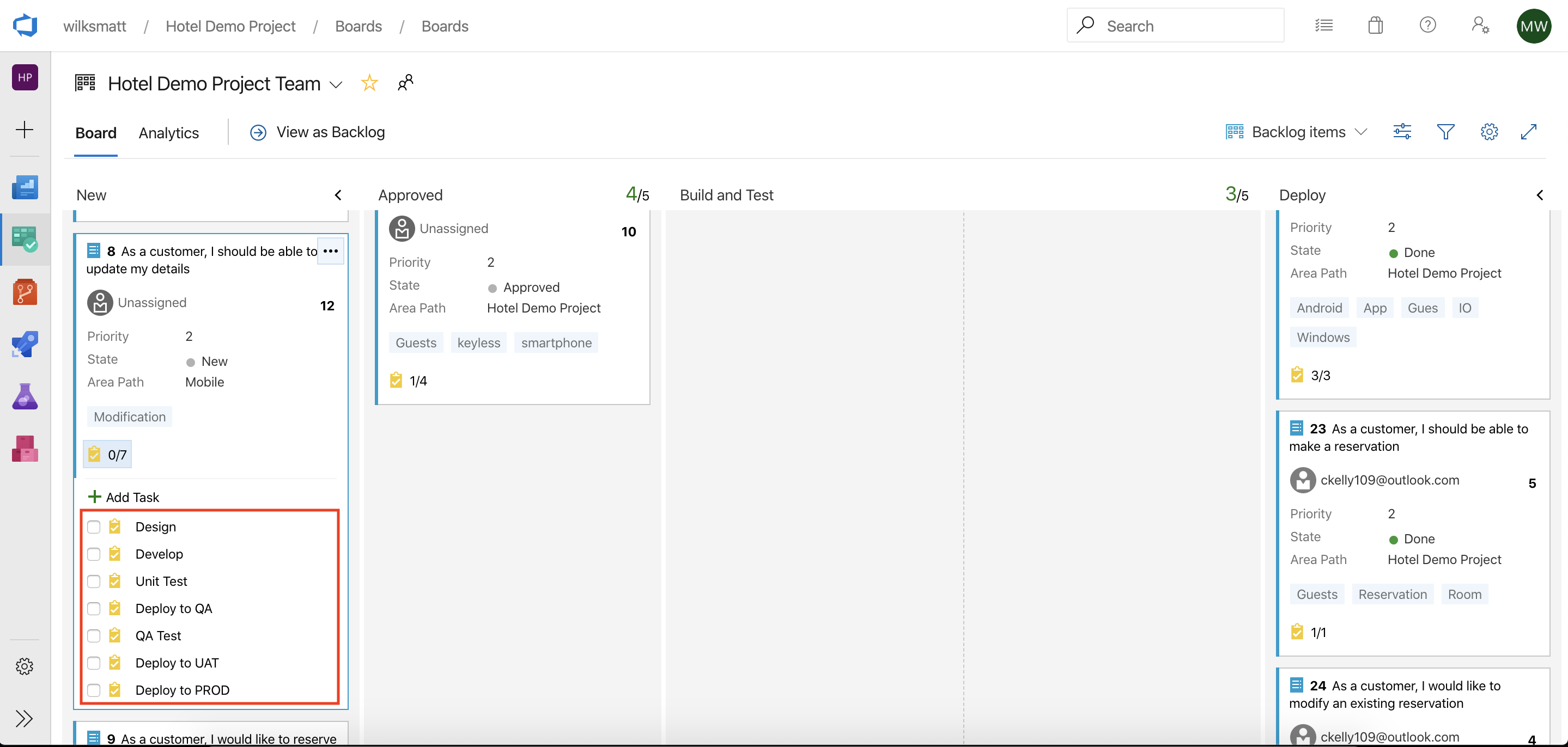 Work Item Templates Order - Results
